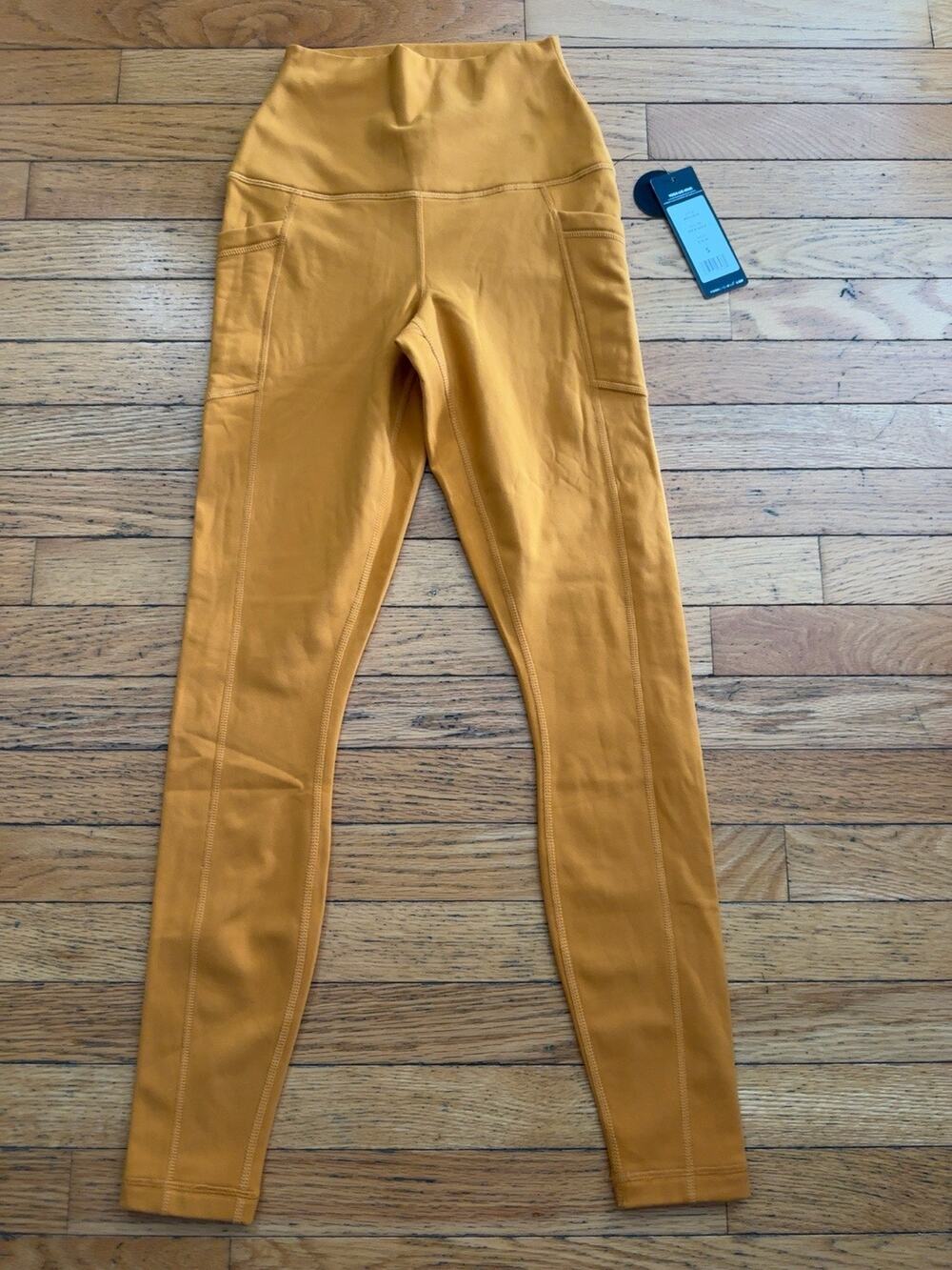 Yogalicious Lux Leggings Womens S Inca Gold High Rise Pocket Yoga NWT $78